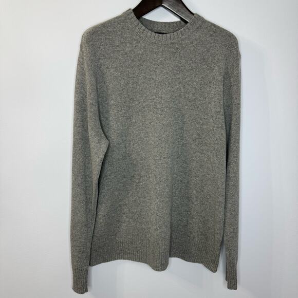 J. Crew Rugged Men's XL Merino Wool Blend Gray Heather Crewneck Sweater Preppy - Picture 1 of 7